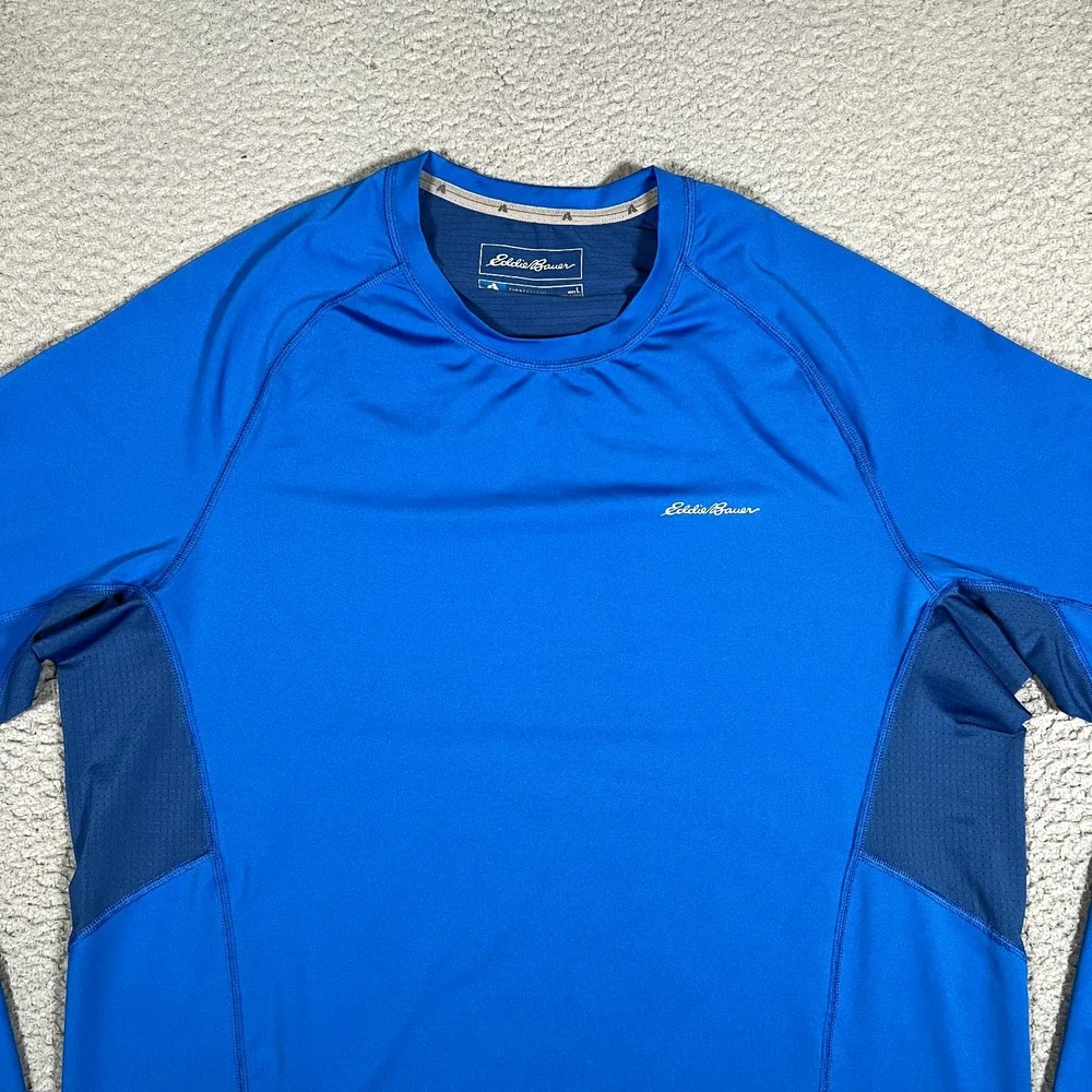 Eddie Bauer Shirt Mens Large Blue First‎ Ascent Baselayer Performance Outdoor